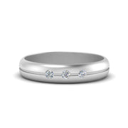 Mens 3 Stone Wedding Ring