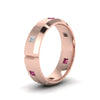Load image into Gallery viewer, mens-diamond-engagement-rings-with-dark-pink-sapphire-in-14K-rose-gold-FDM8012BGSADRPIANGLE2-NL-RG.jpg