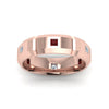 Load image into Gallery viewer, mens-diamond-engagement-rings-with-red-ruby-in-14K-rose-gold-FDM8012BGRUDRANGLE5-NL-RG.jpg