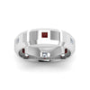 Load image into Gallery viewer, mens-diamond-engagement-rings-with-red-ruby-in-14K-white-gold-FDM8012BGRUDRANGLE5-NL-WG.jpg