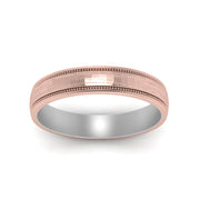 Milgrain 2 Tone Wedding Band