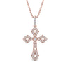 Load image into Gallery viewer, milgrain-antique-cross-diamond-pendant-in-rose-gold-FDPD10878ANGLE1-NL-RG