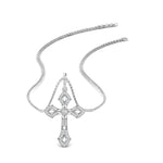 Load image into Gallery viewer, milgrain-antique-cross-diamond-pendant-in-white-gold-FDPD10878-NL-WG