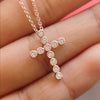 Load image into Gallery viewer, milgrain-bezel-diamond-cross-pendant-in-rose-gold-fdpd10799-fancyhand-nl-rg
