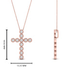 Load image into Gallery viewer, milgrain-bezel-diamond-cross-pendant-rose-gold-FDPD10799ANGLE2-NL-RG-HW