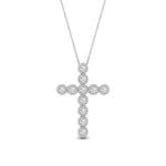 Load image into Gallery viewer, milgrain-bezel-diamond-cross-pendant-white-gold-FDPD10799ANGLE1-NL-WG