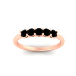 Load image into Gallery viewer, mini-5-stone-round-black-diamond-wedding-band-in-rose-gold-FDENS141ROBGBLACKANGLE5-0.50CT-NL-RG