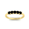 Load image into Gallery viewer, mini-5-stone-round-black-diamond-wedding-band-in-yellow-gold-FDENS141ROBGBLACKANGLE5-0.50CT-NL-YG