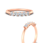 Load image into Gallery viewer, mini-5-stone-round-diamond-wedding-band-in-rose-gold-FDENS141ROBANGLE3-0.50CT-NL-RG