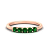 Load image into Gallery viewer, mini-5-stone-round-emerald-wedding-band-in-rose-gold-FDENS141ROBGEMGR-0.50CT-NL-RG