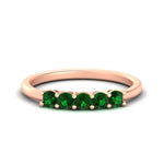 Load image into Gallery viewer, mini-5-stone-round-emerald-wedding-band-in-rose-gold-FDENS141ROBGEMGR-0.50CT-NL-RG