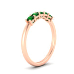 Load image into Gallery viewer, mini-5-stone-round-emerald-wedding-band-in-rose-gold-FDENS141ROBGEMGRANGLE2-0.50CT-NL-RG