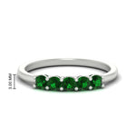 Load image into Gallery viewer, mini-5-stone-round-emerald-wedding-band-in-white-gold-FDENS141ROBGEMGR-0.50CT-NL-WG-HW