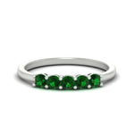 Load image into Gallery viewer, mini-5-stone-round-emerald-wedding-band-in-white-gold-FDENS141ROBGEMGR-0.50CT-NL-WG