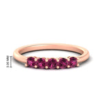 Load image into Gallery viewer, mini-5-stone-round-pink-sapphire-wedding-band-in-rose-gold-FDENS141ROBGSADRPI-0.50CT-NL-RG-HW