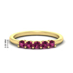 Load image into Gallery viewer, mini-5-stone-round-pink-sapphire-wedding-band-in-yellow-gold-FDENS141ROBGSADRPI-0.50CT-NL-YG-HW