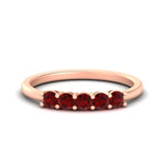 Load image into Gallery viewer, mini-5-stone-round-ruby-wedding-band-in-rose-gold-FDENS141ROBGRUDR-0.50CT-NL-RG