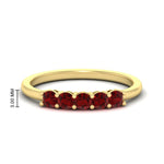 Load image into Gallery viewer, mini-5-stone-round-ruby-wedding-band-in-yellow-gold-FDENS141ROBGRUDR-0.50CT-NL-YG-HW