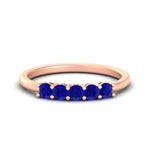 Load image into Gallery viewer, mini-5-stone-round-sapphire-wedding-band-in-rose-gold-FDENS141ROBGSABL-0.50CT-NL-RG