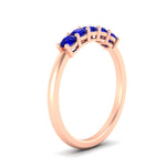 Load image into Gallery viewer, mini-5-stone-round-sapphire-wedding-band-in-rose-gold-FDENS141ROBGSABLANGLE2-0.50CT-NL-RG