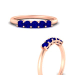 Load image into Gallery viewer, mini-5-stone-round-sapphire-wedding-band-in-rose-gold-FDENS141ROBGSABLANGLE3-0.50CT-NL-RG