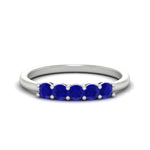 Load image into Gallery viewer, mini-5-stone-round-sapphire-wedding-band-in-white-gold-FDENS141ROBGSABL-0.50CT-NL-WG