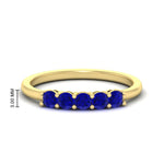 Load image into Gallery viewer, mini-5-stone-round-sapphire-wedding-band-in-yellow-gold-FDENS141ROBGSABL-0.50CT-NL-YG-HW