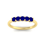 Load image into Gallery viewer, mini-5-stone-round-sapphire-wedding-band-in-yellow-gold-FDENS141ROBGSABLANGLE5-0.50CT-NL-YG