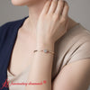 Load image into Gallery viewer, minimalist-solitaire-bangle-bracelet-rose-gold-fdbrc9222-0.50ct-model