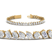 Mixed Diamond Cut Tennis Bracelet