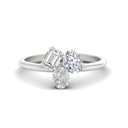 Three Stone Mixed Shape Diamond Ring