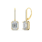 Load image into Gallery viewer, modern-3-carat-emerald-cut-diamond-halo-lever-back-earrings-in-yellow-gold-FD-EAR11235EMANGLE1-3.00CT-NL-YG.jpg