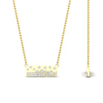 Load image into Gallery viewer, mountain-diamond-flush-set-bar-pendant-necklace-in-FDPD11362-NL-YG