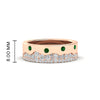 Load image into Gallery viewer, mountain-diamond-mens-wedding-band-with-emerald-in-rose-gold-FD11127GEMGR-NL-RG-HW.jpg