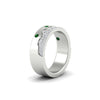 Load image into Gallery viewer, mountain-diamond-mens-wedding-band-with-emerald-in-white-gold-FD11127GEMGRANGLE2-NL-WG.jpg