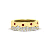 Load image into Gallery viewer, mountain-diamond-mens-wedding-band-with-ruby-in-yellow-gold-FD11127GRUDR-NL-YG.jpg