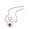 Load image into Gallery viewer, multi-ring-interlocked-diamond-pendant-with-black-diamond-in-rose-gold-FDPD10699-GBLACK-NL-RG.jpg?v=1759291658