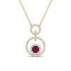 Load image into Gallery viewer, multi-ring-interlocked-diamond-pendant-with-pink-sapphire-in-yellow-gold-FDPD10699-GSADRPI-ANGLE1-NL-YG.jpg?v=1759291658