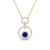 Load image into Gallery viewer, multi-ring-interlocked-diamond-pendant-with-sapphire-in-yellow-gold-FDPD10699-GSABL-ANGLE1-NL-YG.jpg?v=1759291658