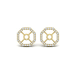 Load image into Gallery viewer, octagon-shape-diamond-ear-jackets-for-4-carat-studs-in-fdear11507angle2-4.00ct-nl-yg