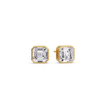 Load image into Gallery viewer, Asscher Diamond Bezel Stud Earring