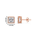 Load image into Gallery viewer, Stylish Princess Bezel Diamond Studs
