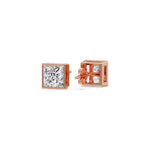 Load image into Gallery viewer, Stylish Princess Bezel Diamond Studs