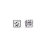 Load image into Gallery viewer, Stylish Princess Bezel Diamond Studs
