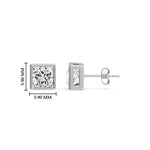 Load image into Gallery viewer, Stylish Princess Bezel Diamond Studs