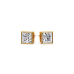Load image into Gallery viewer, Stylish Princess Bezel Diamond Studs