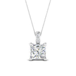 Load image into Gallery viewer, one-carat-square-cut-diamond-filigree-pendant-in-FDPD86802PR1.0CTANGLE2-NL-WG
