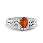 Load image into Gallery viewer, orange-sapphire-bezel-wedding-ring-set-in-white-gold-FDENS3110OVGSAOR-NL-WG-GS.jpg