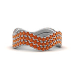 Load image into Gallery viewer, orange-sapphire-waves-pave-eternity-rings-in-white-gold-FD124152GSAORANGLE3-NL-WG-GS.jpg