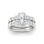 Load image into Gallery viewer, round-cut-dual-hoop-diamond-wedding-ring-set-in-white-gold-fdens286rosleep-nl-wg